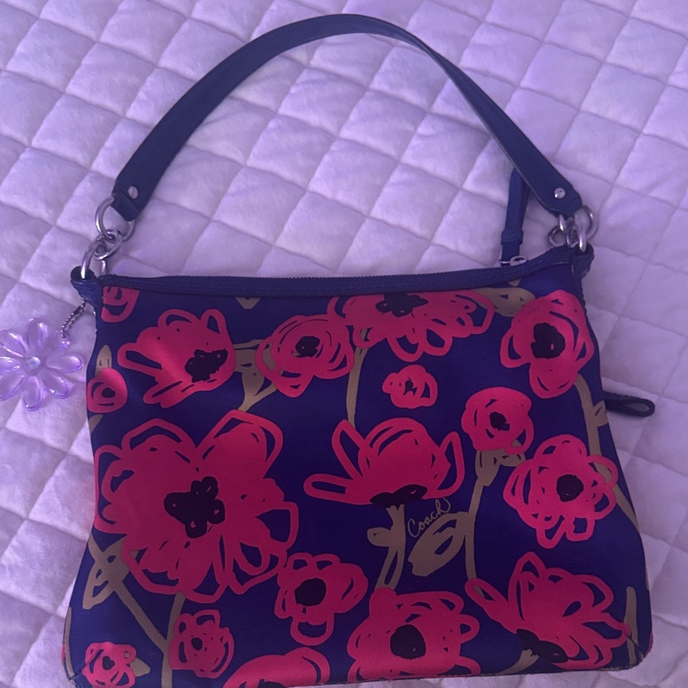 Coach Floral Print Women's Black and Pink Poppy Bag
